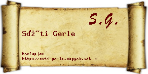 Sóti Gerle névjegykártya